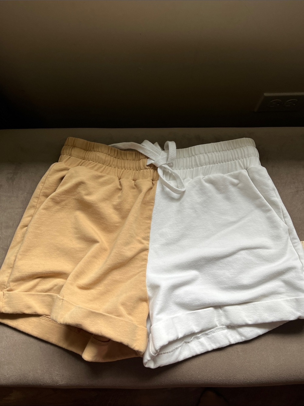 AKIRA Two-Tone Colorblock Drawstring Shorts - Picture 9 of 10